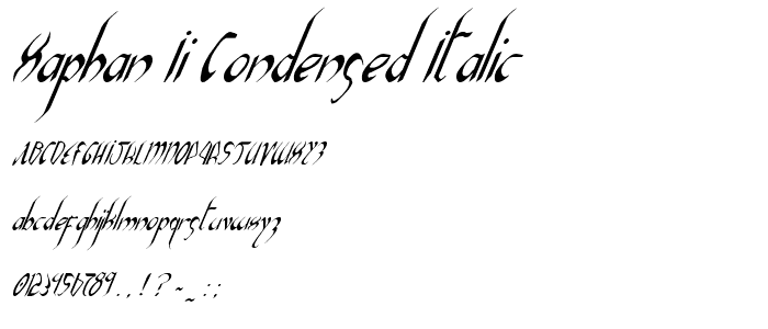 Xaphan II Condensed Italic police