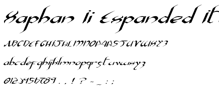 Xaphan II Expanded Italic font