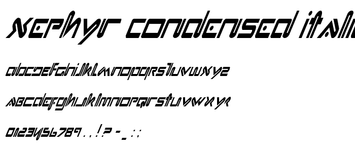 Xephyr Condensed Italic police