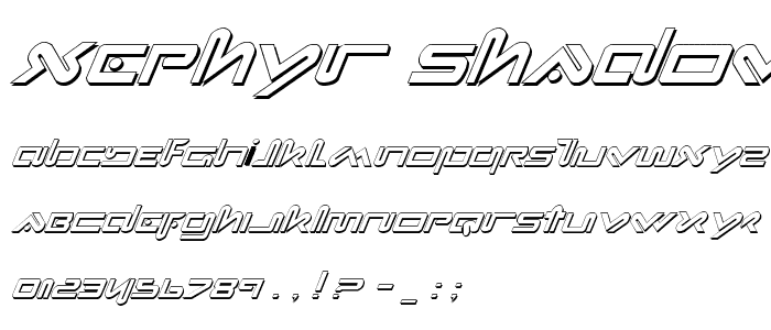 Xephyr Shadow Italic police