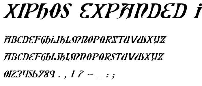 Xiphos Expanded Italic police