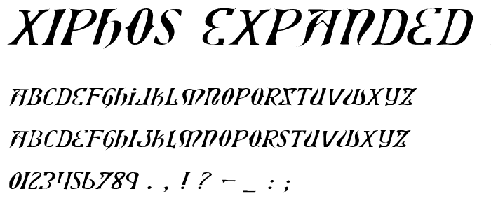 Xiphos Expanded Light Italic police