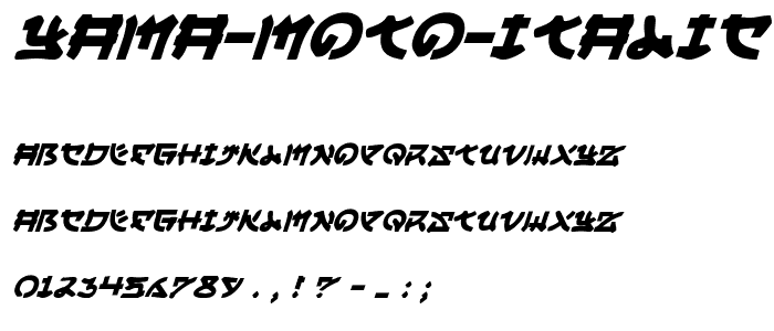 Yama Moto Italic font