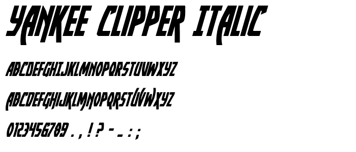 Yankee Clipper Italic font