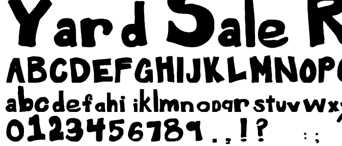 Yard Sale Regular font