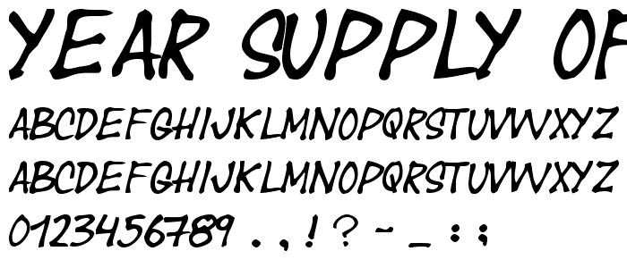 Year supply of fairy cakes font