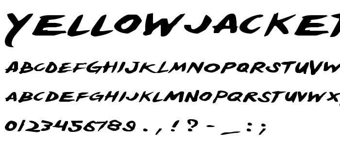 Yellowjacket Expanded font