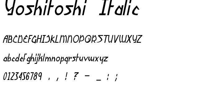 Yoshitoshi Italic font