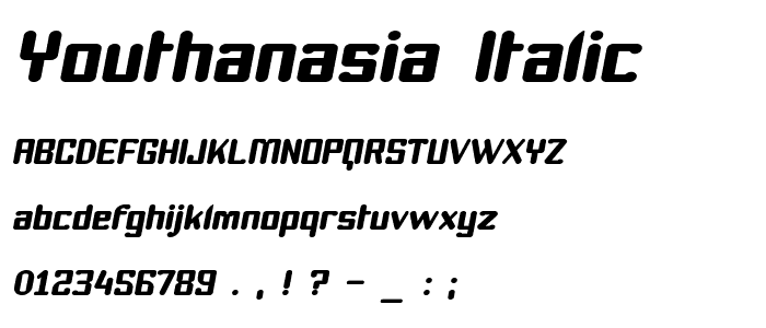 Youthanasia Italic font