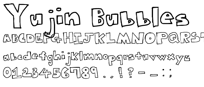 Yujin Bubbles font