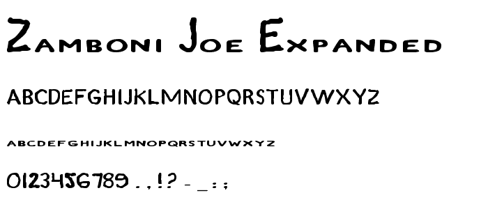 Zamboni Joe Expanded font