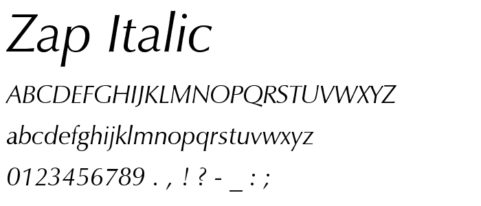 Zap Italic font