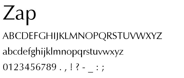 Zap font