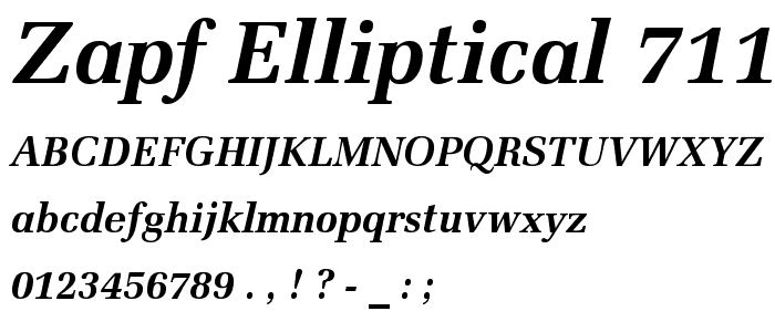 Zapf Elliptical 711 Bold Italic BT font