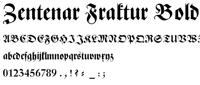 Zentenar Fraktur Bold font