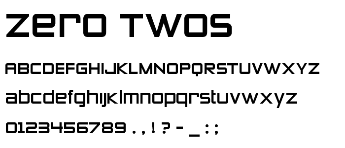 Zero Twos font