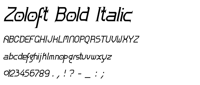 Zoloft-Bold Italic police