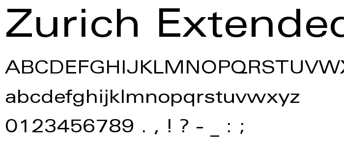 Zurich Extended BT font